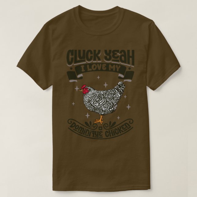Camiseta Eu amo meu Dominique Chicken Cluck (Frente do Design)