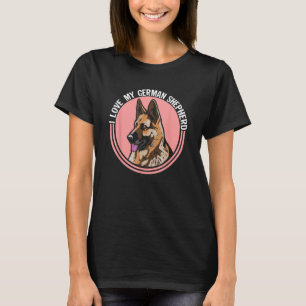 Camiseta Eu Amo Meu Dono de Cachorro Filhote Pastor Alemão