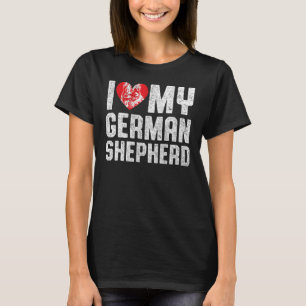 Camiseta Eu Amo Meu Dono de Cachorro Pastor Alemão