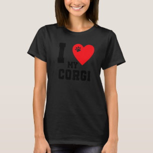 Camiseta Eu Amo Meu Dono de Corgi Eu Amo Meu Cachorro Corgi