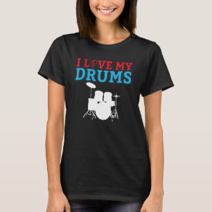 Camiseta Eu Amo Meu Drummer De Tambores