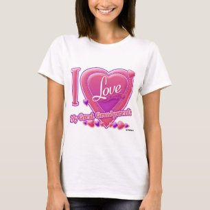 Camiseta Eu amo meu Excelente Avós rosa/roxo - coração