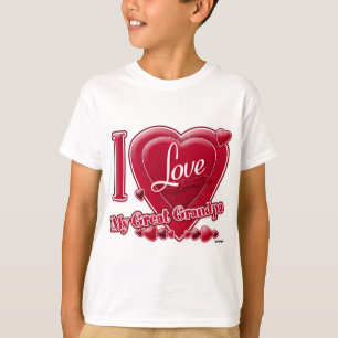 Camiseta Eu amo meu Excelente vovô vermelho - coração