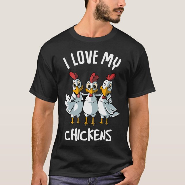 Camiseta Eu amo meu fazendeiro de frango (Frente)