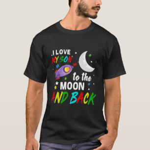 Camiseta Eu Amo Meu Filho Até a Lua e de Volta Autismo
