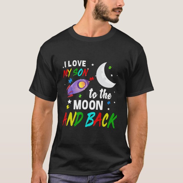 Camiseta Eu Amo Meu Filho Até a Lua e de Volta Autismo (Frente)