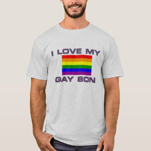 Camiseta Eu amo meu filho gay Bandeira do arco-íris Orgulho