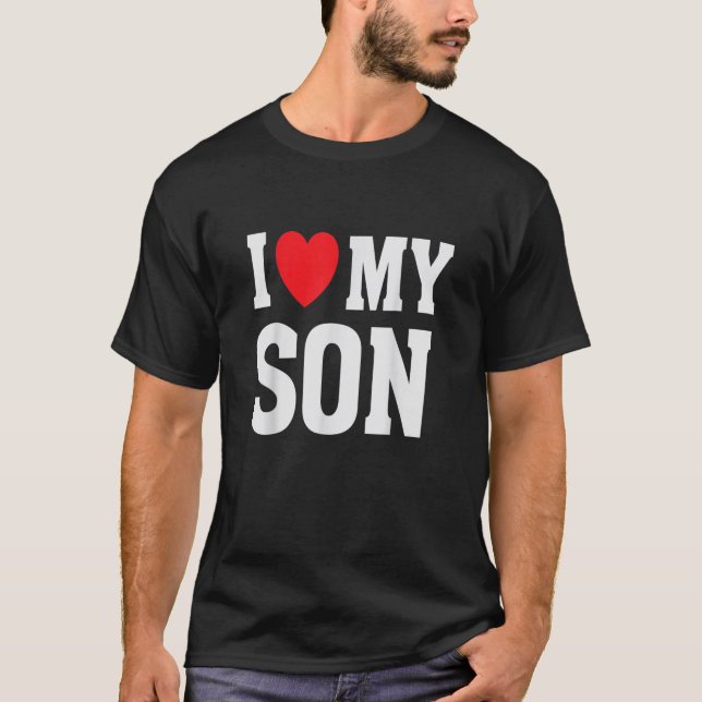 Camiseta Eu Amo Meu Filho Orgulhoso Pai Mãe Pai Mãe (Frente)