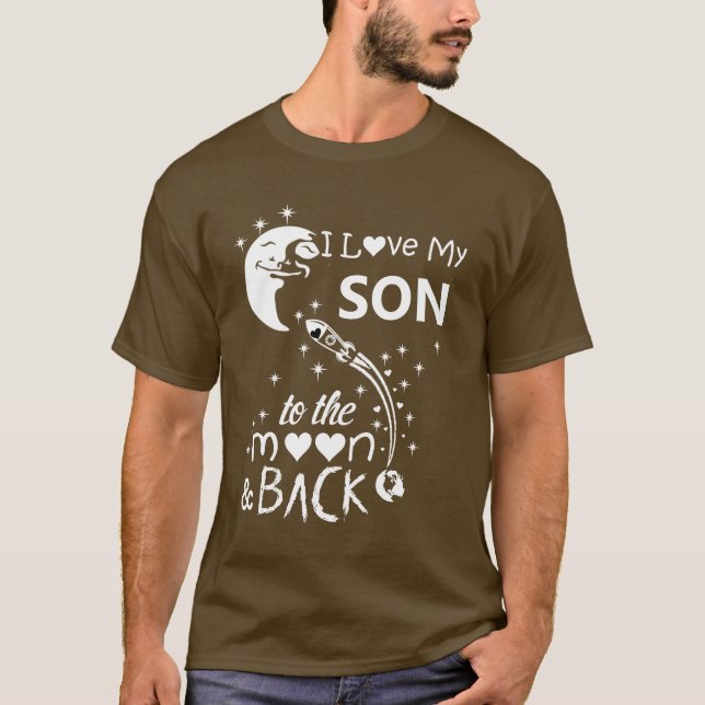 Camiseta Eu amo meu filho para a lua e de volta (Frente)