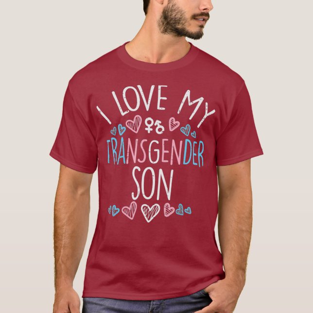 Camiseta Eu Amo Meu Filho Transexual Transexual Mãe (Frente)