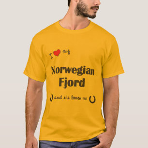 Camiseta Eu amo meu fiorde norueguês (o cavalo fêmea)