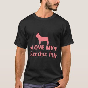 Camiseta Eu Amo Meu Francês Fry Fry Bulldog Francês Bulldog