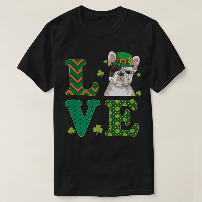 Camiseta Eu Amo Meu French Bulldog St  (Frente do Design)