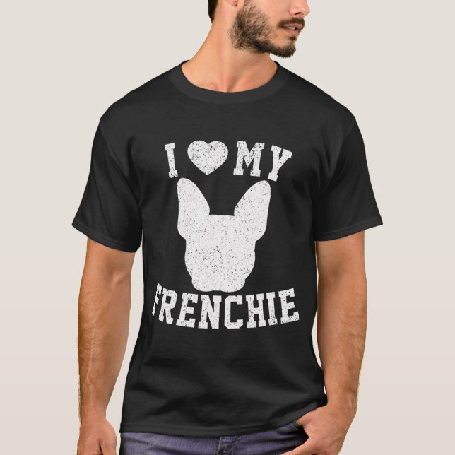 Camiseta Eu Amo Meu Frenchie (Frente)