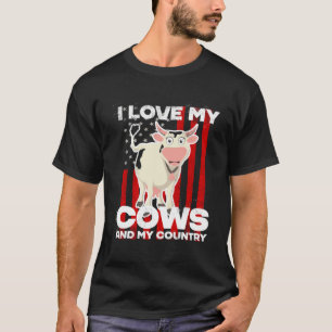 Camiseta Eu amo meu gado fazendeiro de laticínios agricultu