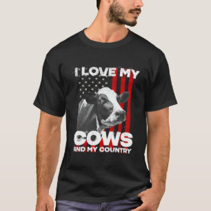 Camiseta Eu amo meu gado fazendeiro de laticínios agricultu