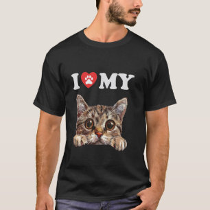 Camiseta Eu Amo Meu Gatinho Foldex Kitten Fun Lover Mãe Pai
