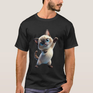 Camiseta Eu amo meu gatinho siamês doce e divertido
