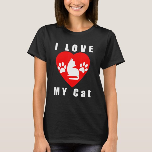 Camiseta Eu Amo Meu Gato (Frente)