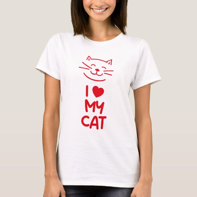 Camiseta Eu amo meu gato (Frente)