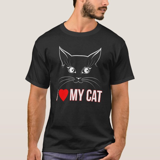 Camiseta Eu Amo Meu Gato (Frente)