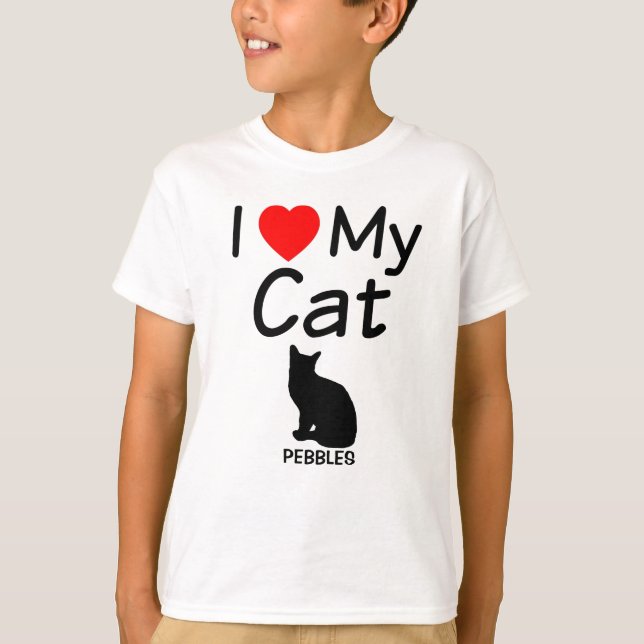 Camiseta Eu Amo Meu Gato (Frente)