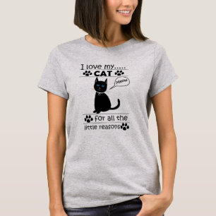 Camiseta Eu Amo Meu Gato Amante de Animais de Estimação