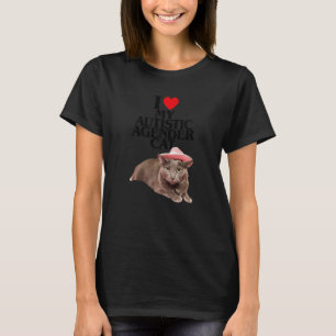 Camiseta Eu Amo Meu Gato Autista Agênero  