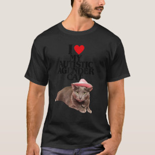 Camiseta Eu Amo Meu Gato Autista Agênero