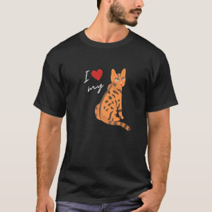 Camiseta Eu amo meu gato Bengal por gato