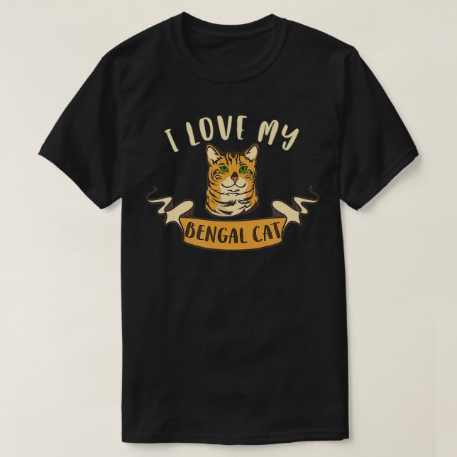 Camiseta Eu Amo Meu Gato Bengala (Frente do Design)