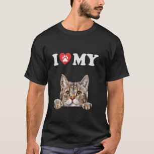 Camiseta Eu Amo Meu Gato Brasileiro Filhote de Gato Engraça