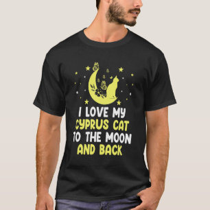 Camiseta Eu Amo Meu Gato Chipre para o Gato Lua Gatinho