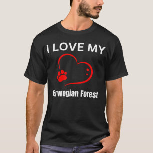 Camiseta Eu amo meu gato de raça florestal norueguês