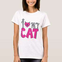 Camiseta Eu Amo Meu Gato – Design Fofo para Amantes de Anim