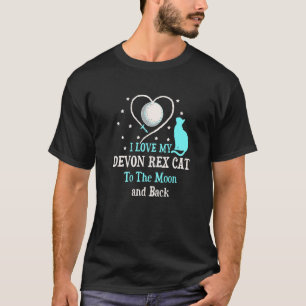 Camiseta Eu Amo Meu Gato Devon Rex até a Lua Gato Gatito