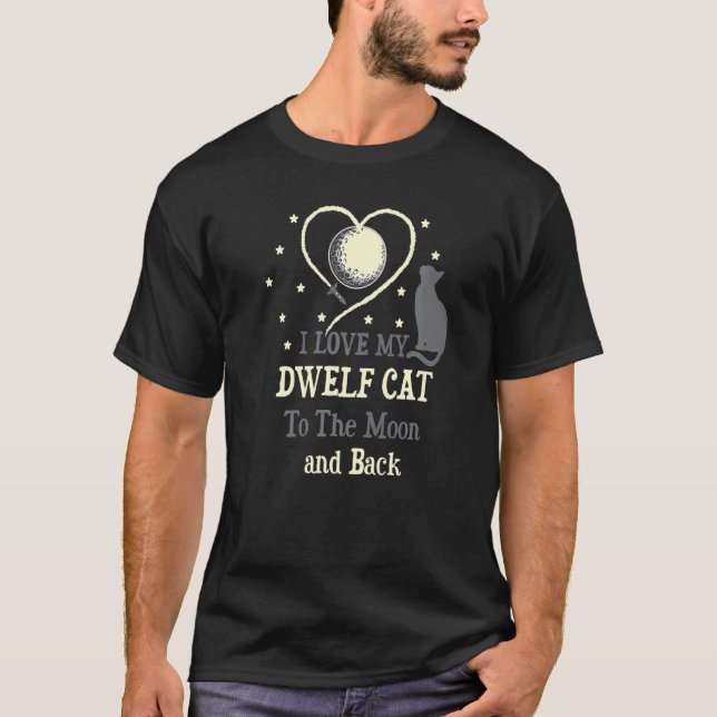 Camiseta Eu Amo Meu Gato Dwelf Para o Gato da Lua Humor de  (Frente)
