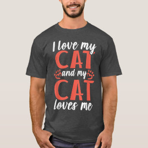 Camiseta Eu amo meu gato e meu gato me ama de gatinho 