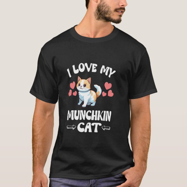 Camiseta Eu Amo Meu Gato Munchkin (Frente)