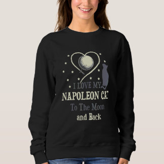 Camiseta Eu amo meu gato Napoleão até o gato lunar Gati