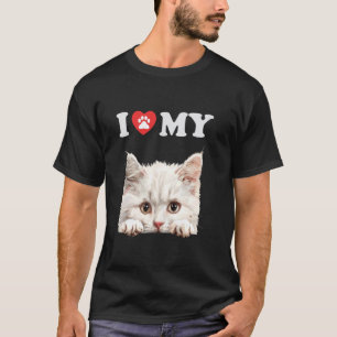 Camiseta Eu Amo Meu Gato Napoleão Gato Gatito Divertido Ama
