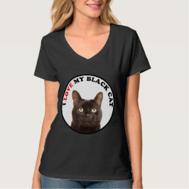 Camiseta Eu Amo Meu Gato Negro