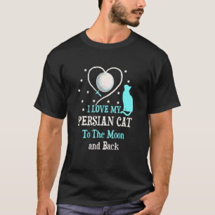 Camiseta Eu Amo Meu Gato Persa para o Gato da Lua Gatinho