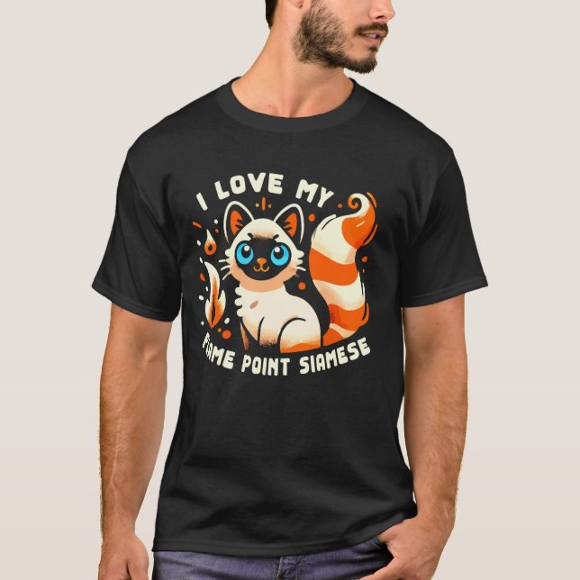 Camiseta Eu Amo Meu Gato Persa Siames Flame Point (Frente)
