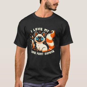 Camiseta Eu Amo Meu Gato Persa Siamesa Ponto de Chama