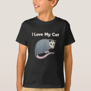 Camiseta Eu Amo Meu Gato Possum Divertido