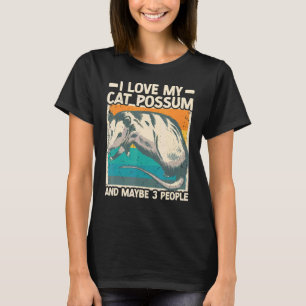 Camiseta Eu Amo Meu Gato Possum E Talvez 3 Pessoas Gambá