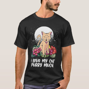 Camiseta Eu Amo Meu Gato Purry Muito Gato Piadas de Papai F