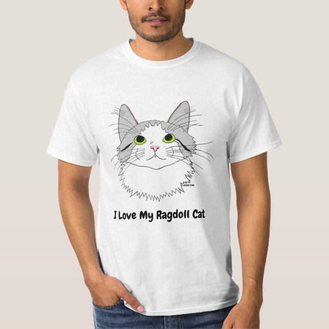 Camiseta Eu Amo Meu Gato Ragdoll (Frente)