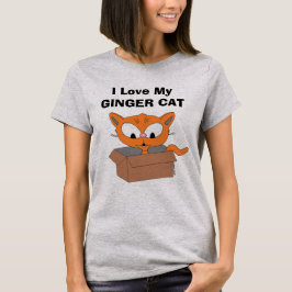 Camiseta Eu Amo Meu Gato Ruivo